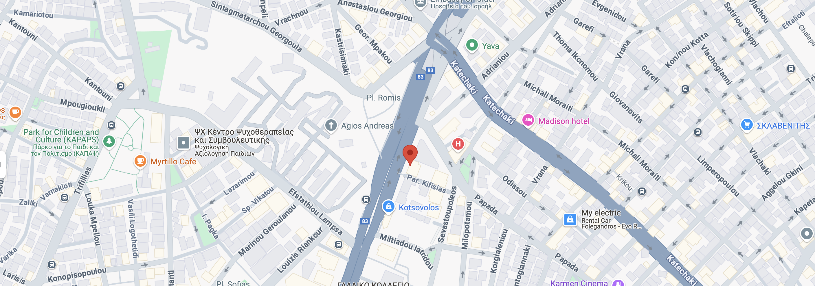 Google Maps location for Kifisias 130, Athens 11526